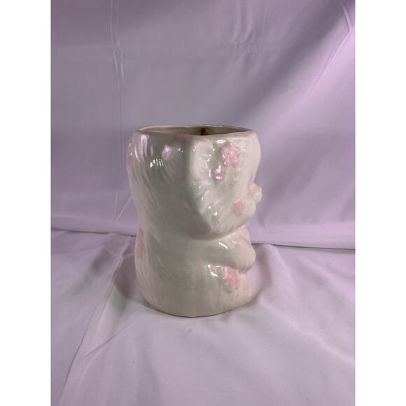 Vintage MCM Kitten Cat Ceramic Vase Planter Baby Floral Arrangement 7" White - Picture 6 of 11